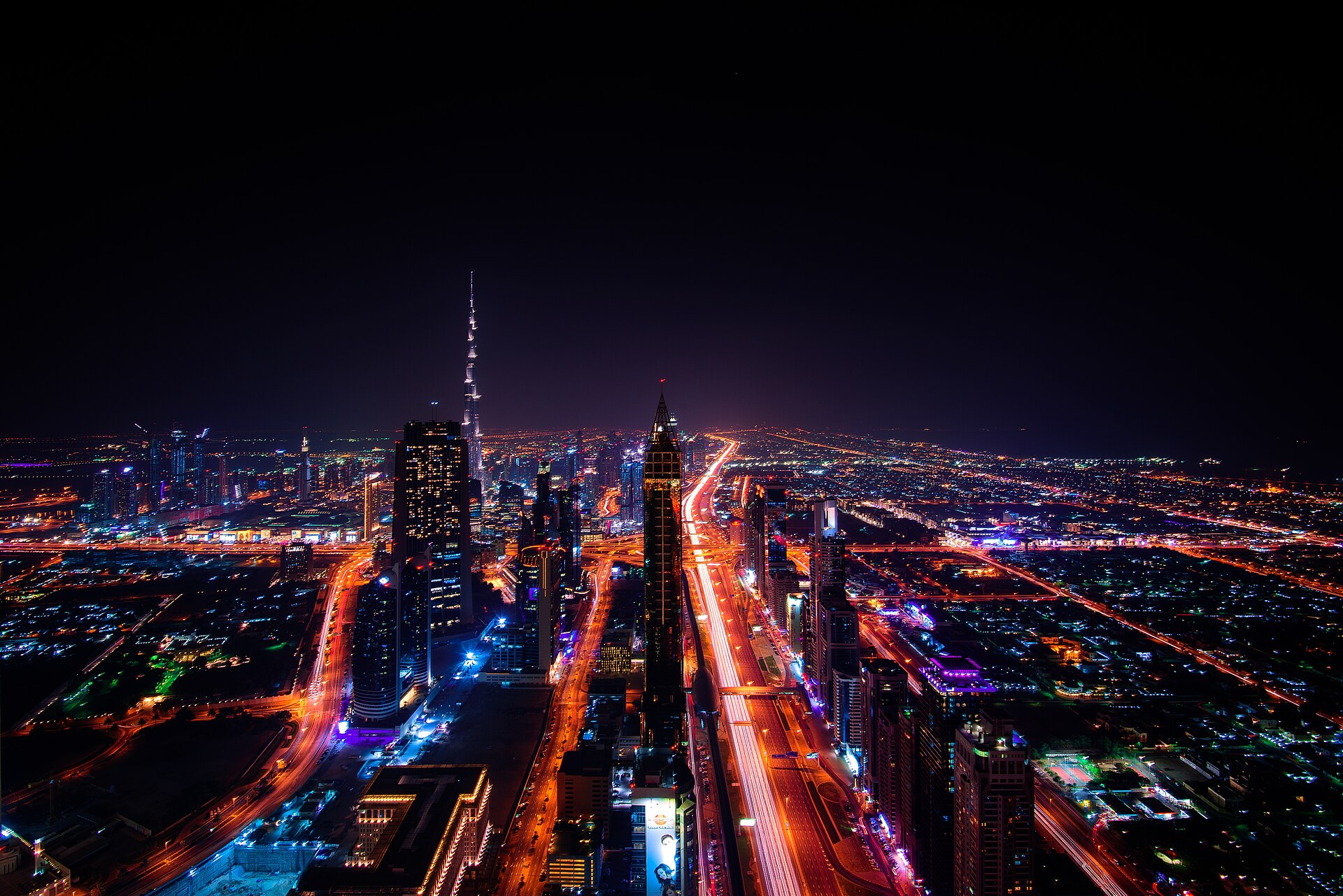 Downtown Dubai at night
